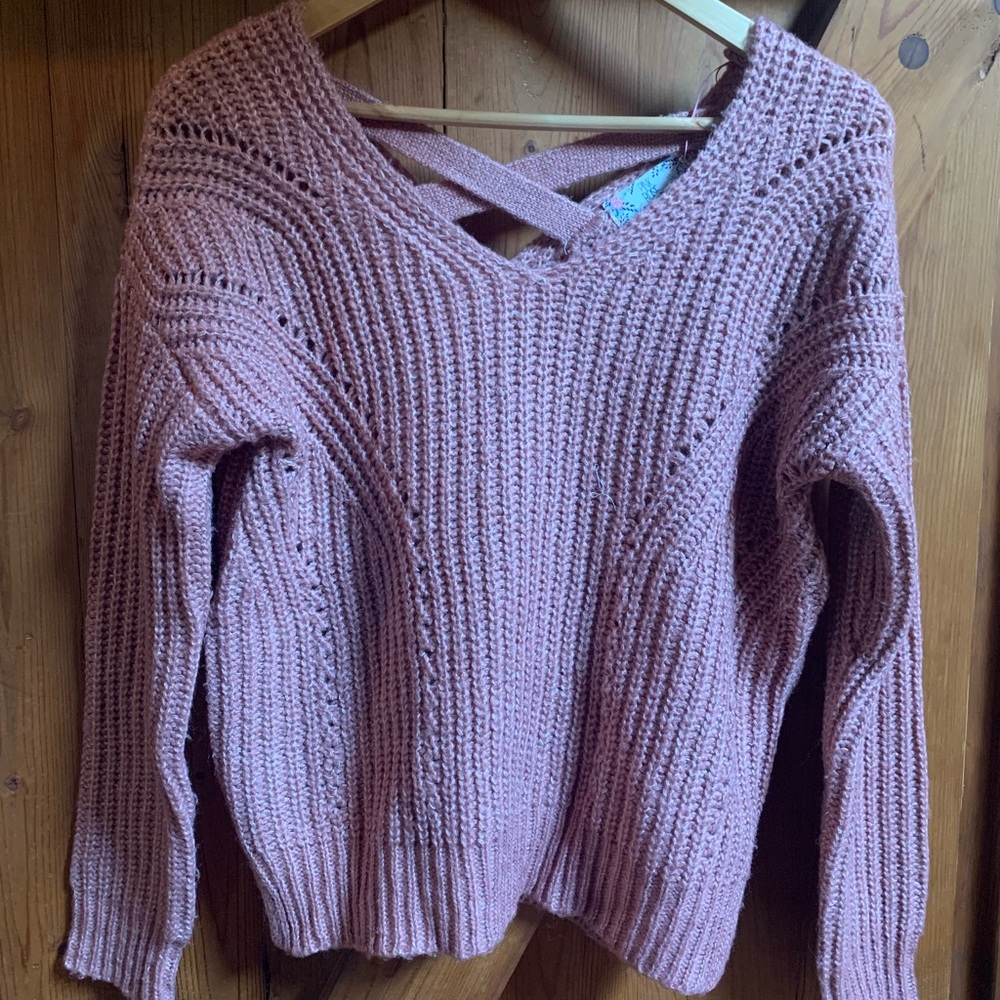 Pink knit sweater